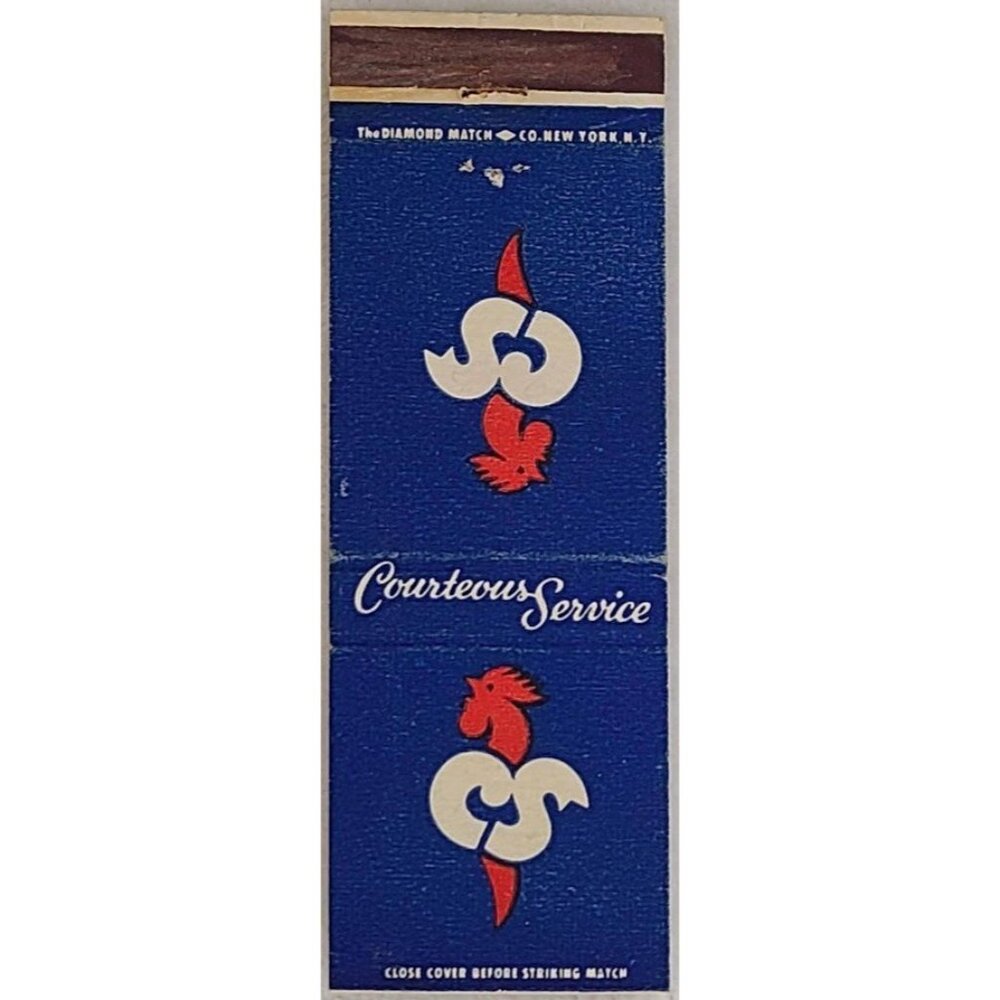 Colonial Stores CS Rooster Logo Matchbook Cover Grocer Natur-Tender Meat Blue